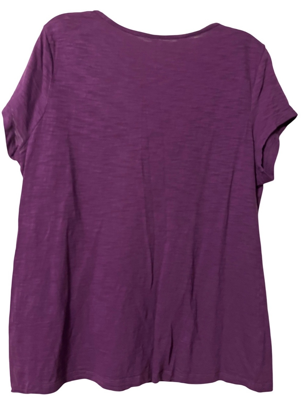 St. John's Bay Purple Short-Sleeve V-Neck Tee with Beaded Accents - Picture 3 of 5
